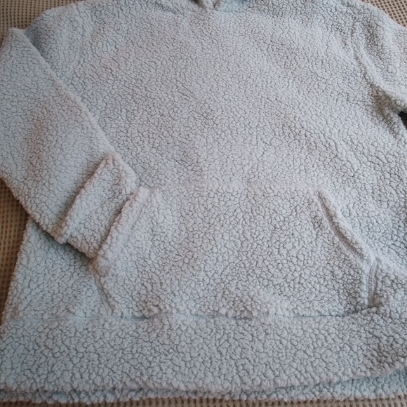 ❗ CLEARANCE ❗ kids Mint Green Hooded Sherpa Sweater Pocket Size XXL (14-16) - Picture 3 of 10